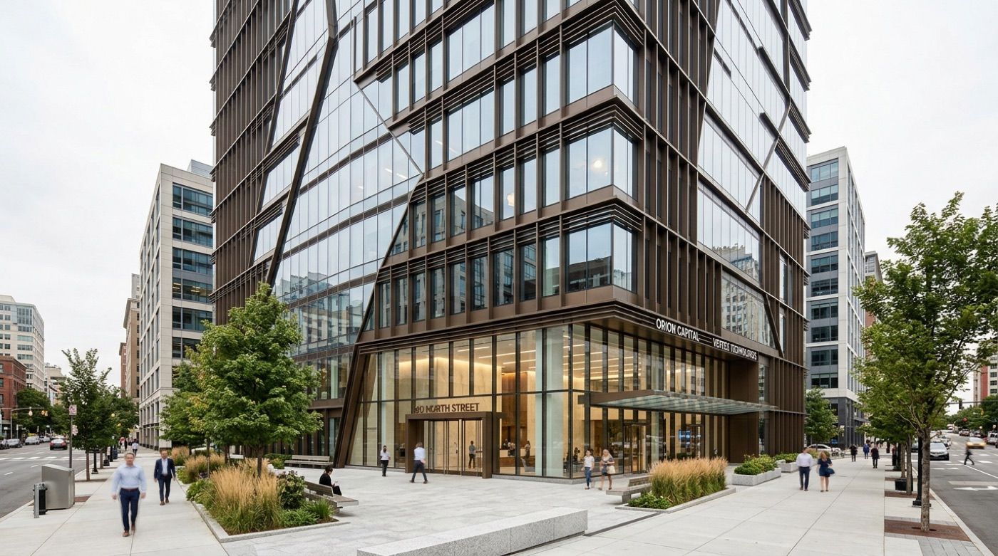 Vertex Commercial: an office building with a bronze curtain-wall façade